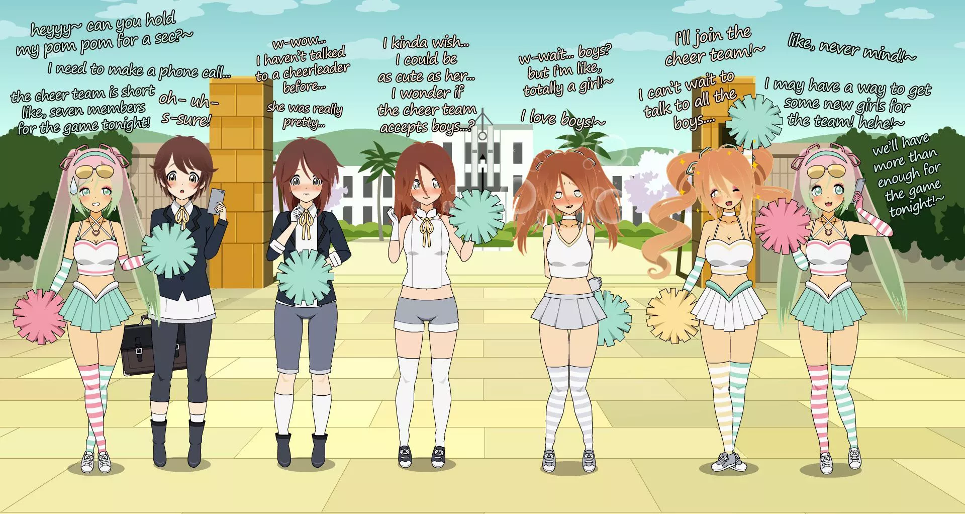 Recruiting New Cheerleaders (MTF, Kisekae, Mental changes/hypnosis) Recruiting New Cheerleaders (MTF, Kisekae, Mental changes/hypnosis)