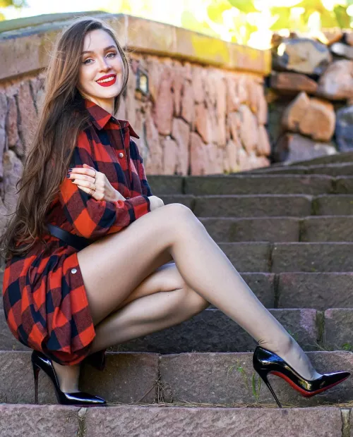 Red and black flannel girl