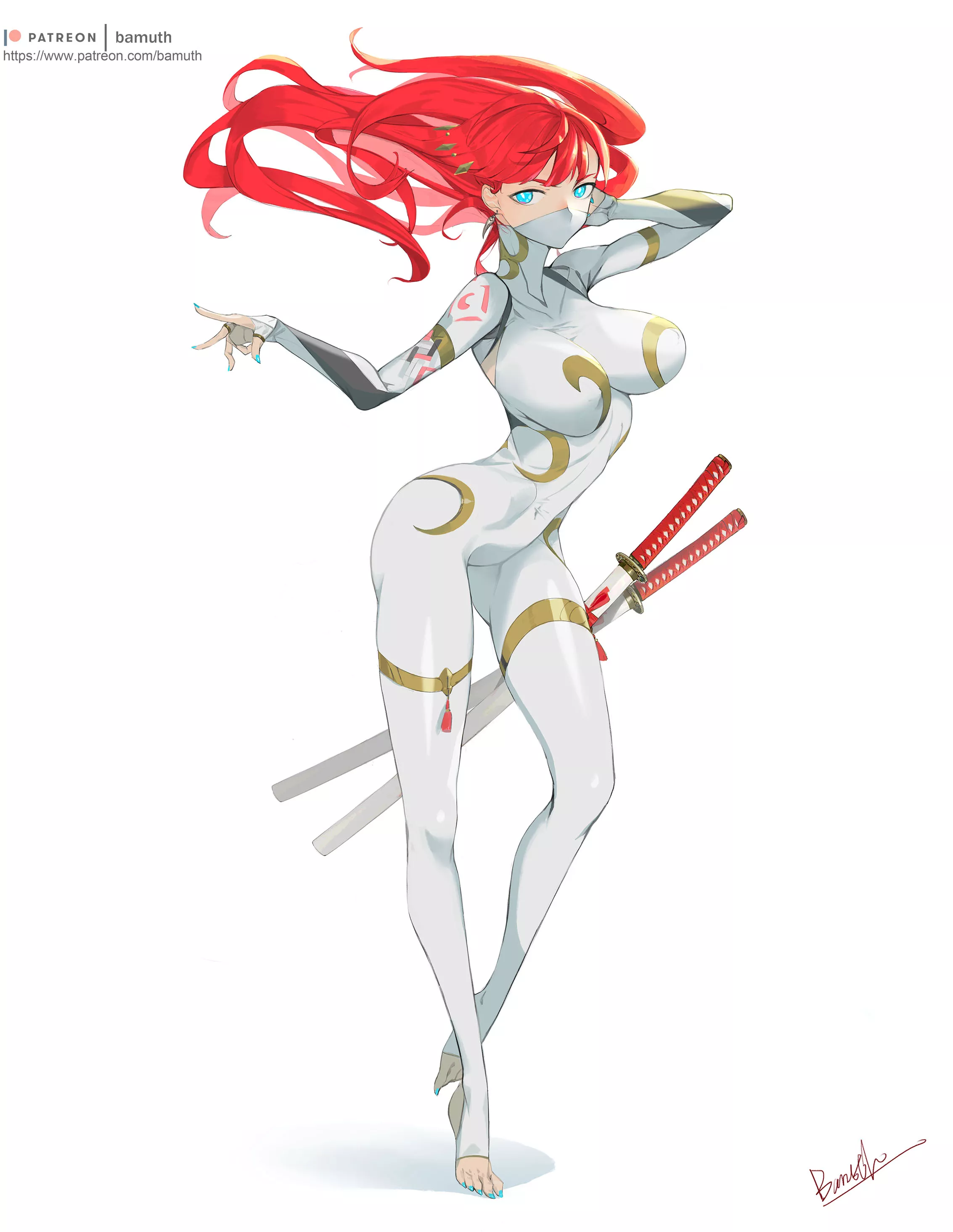 Red Phoenix Kunoichi (Bamuth) [Original]