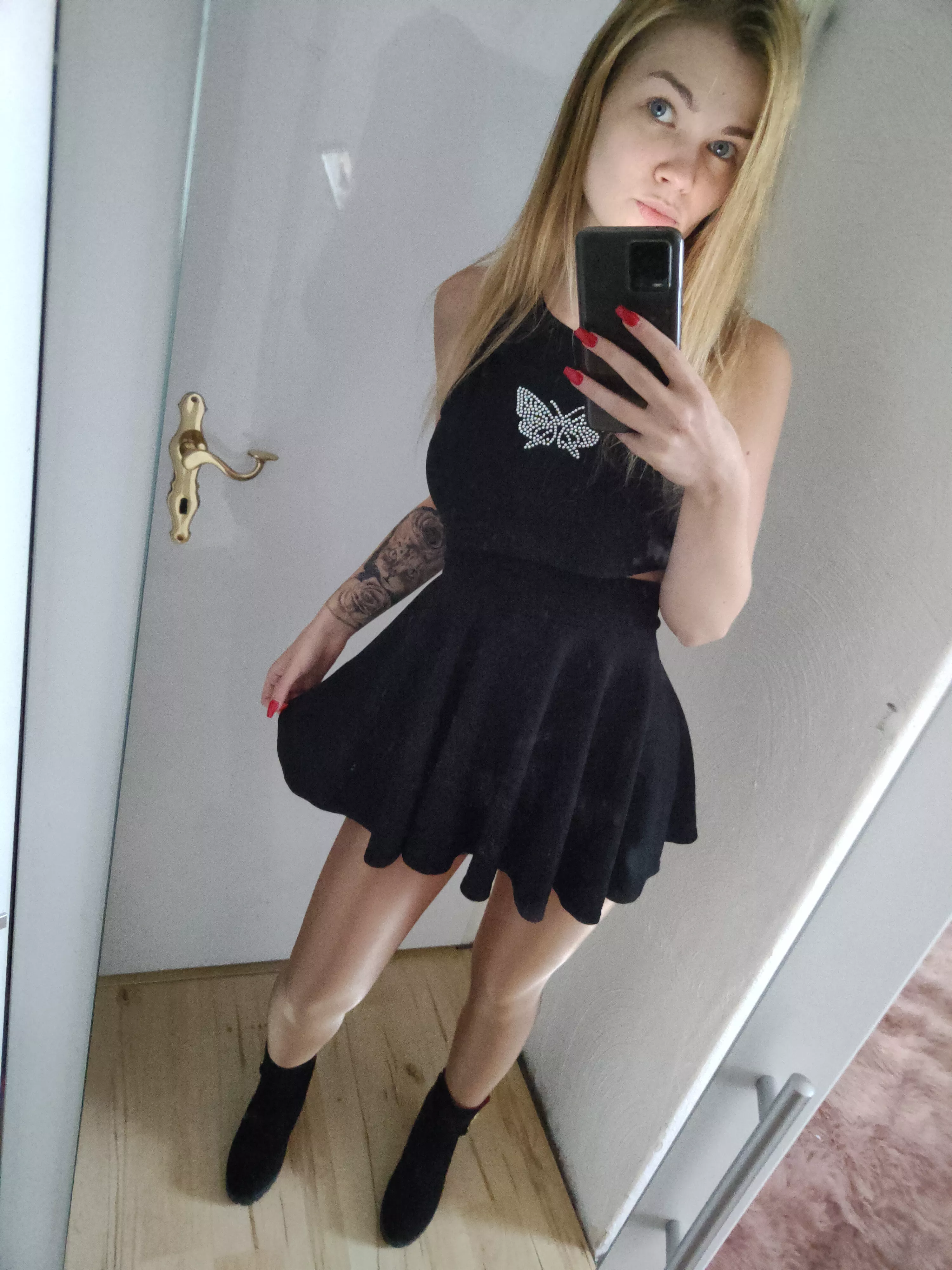 red thong under the dress or none at all?