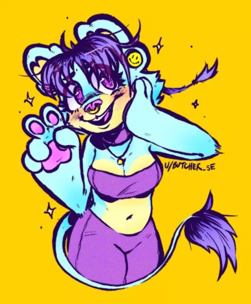 redesigning myself a fursona for the first time in like 8 years :3 (art by me)