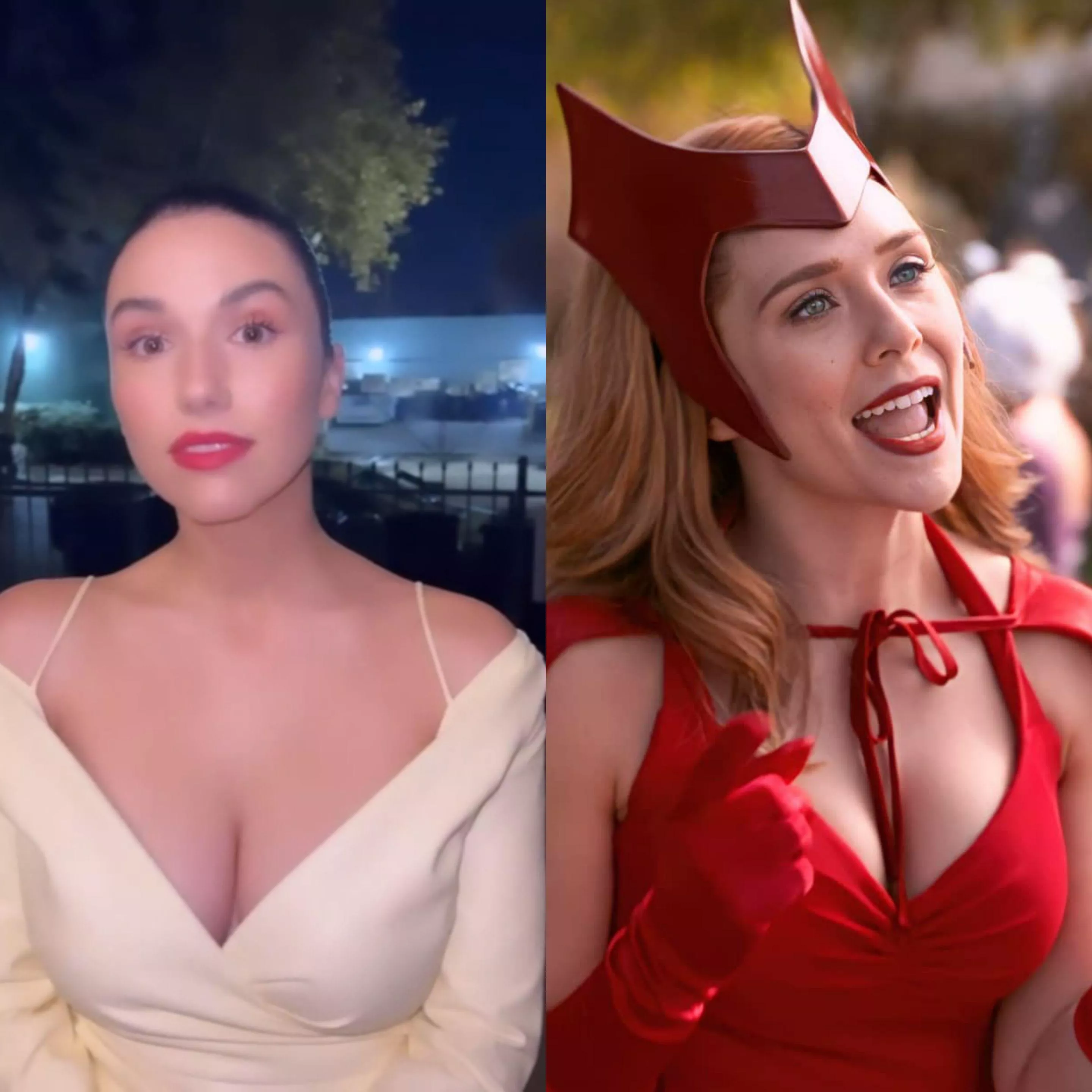 Right now, I'd love nothing more than to have Grace Fulton and Elizabeth Olsen on their knees together, getting sprayed with my cum