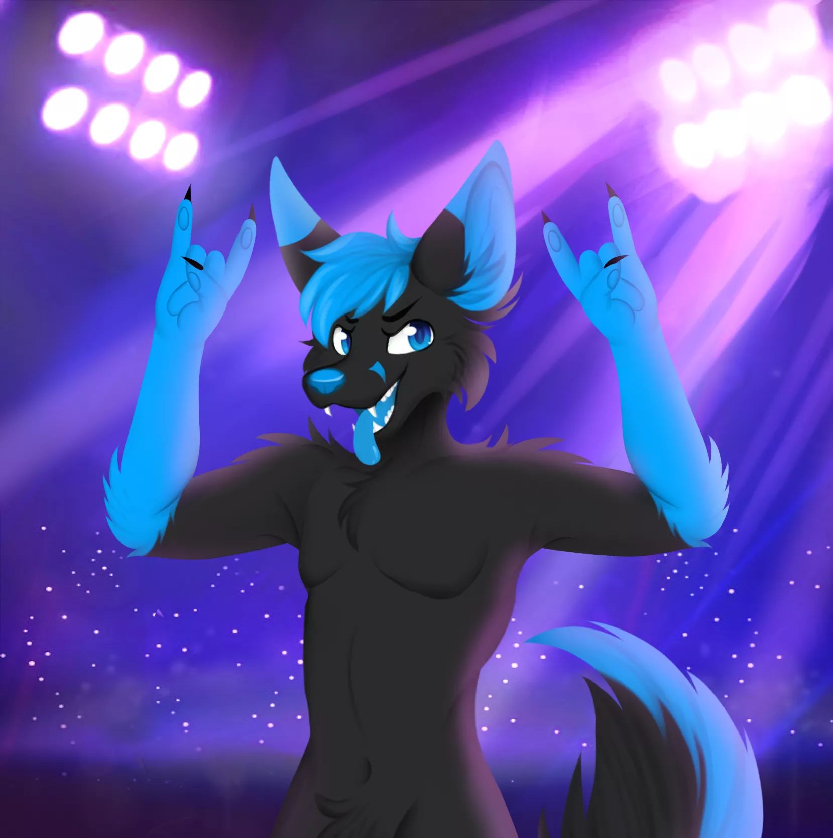 Rocking out. (My second commission done by Helen San)