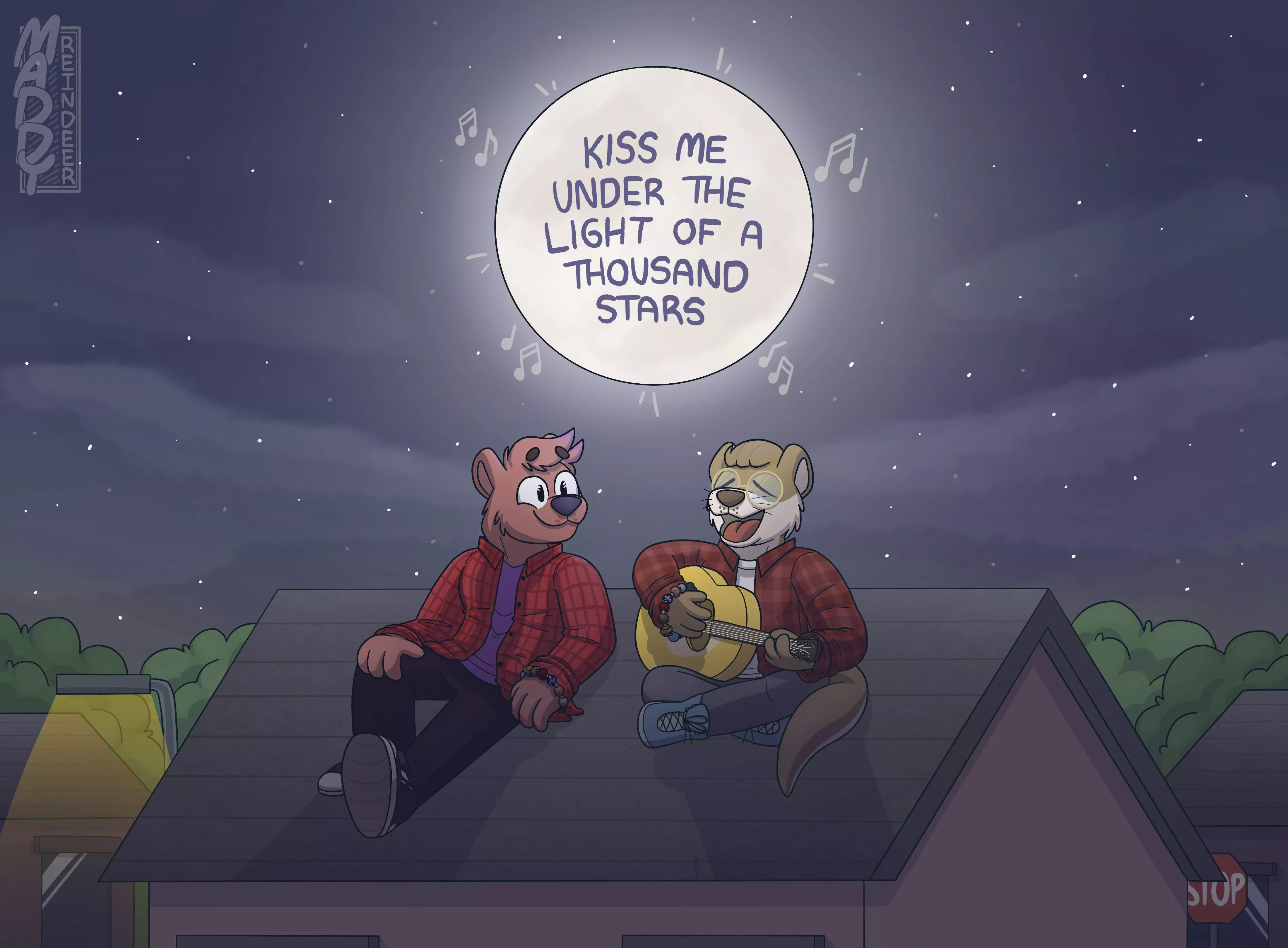 Rooftop singing 🎶 (Art by me)