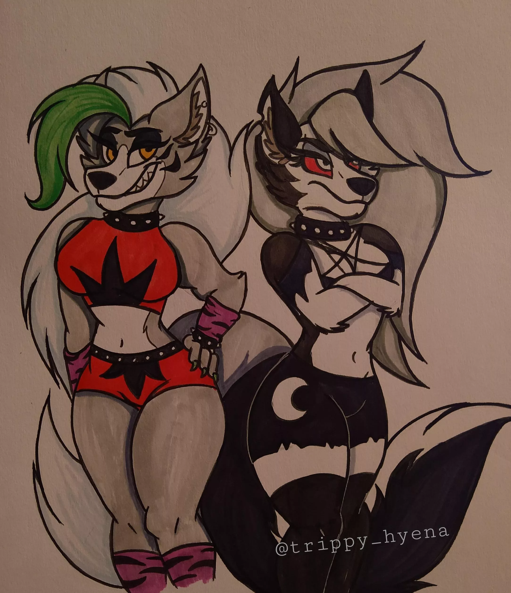 Roxanne and Loona (Art by me @trippy_hyena)