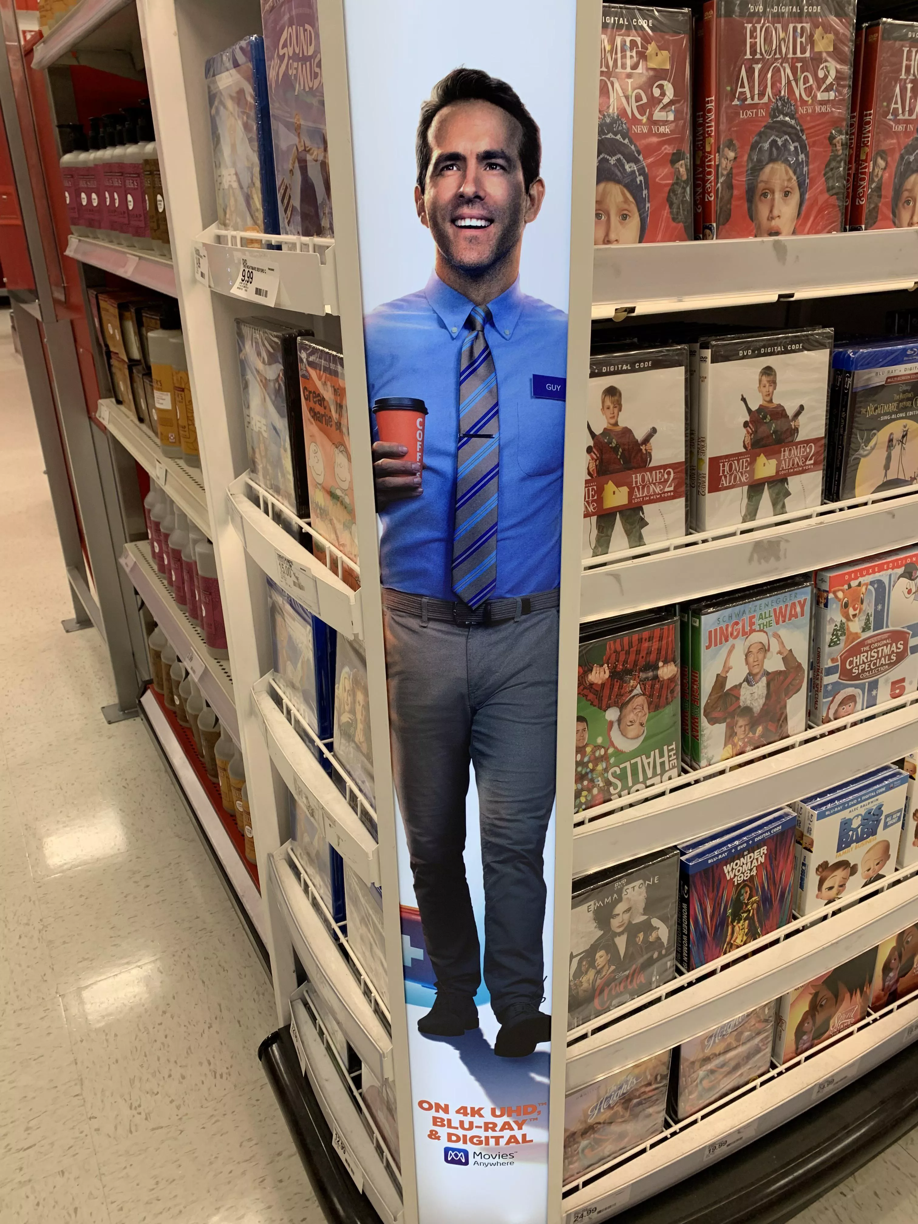 Ryan Reynolds in a Free Guy movie display… AT TARGET of all places.
