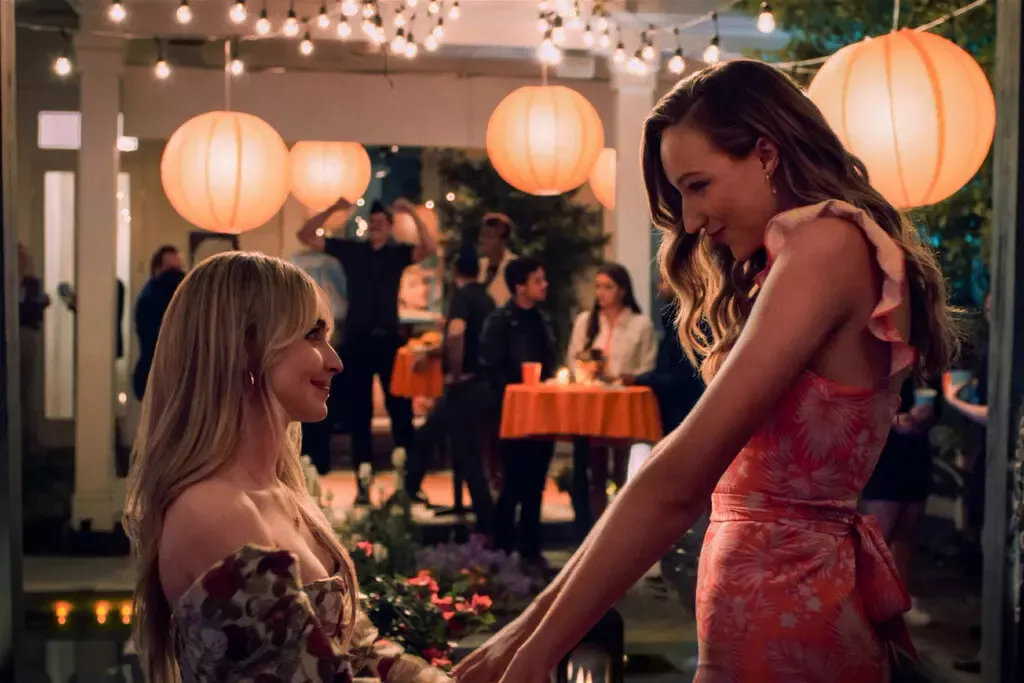 Sabrina Carpenter, left, and Ava Michelle in “Tall Girl 2.” Netflix