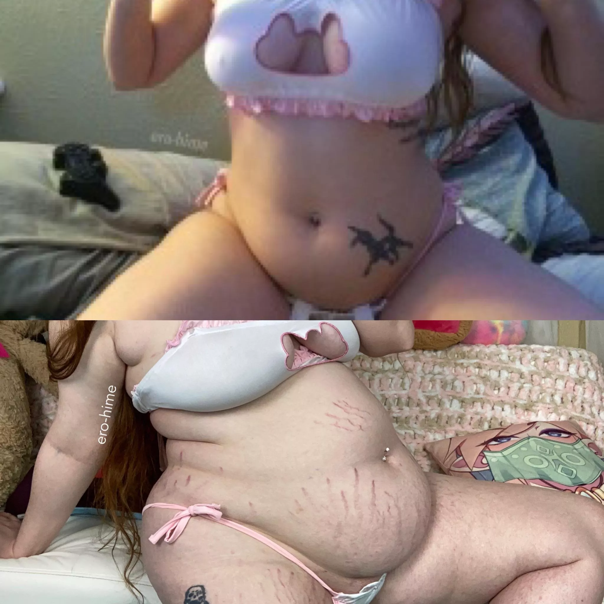 Same outfit, 100lbs later 😳