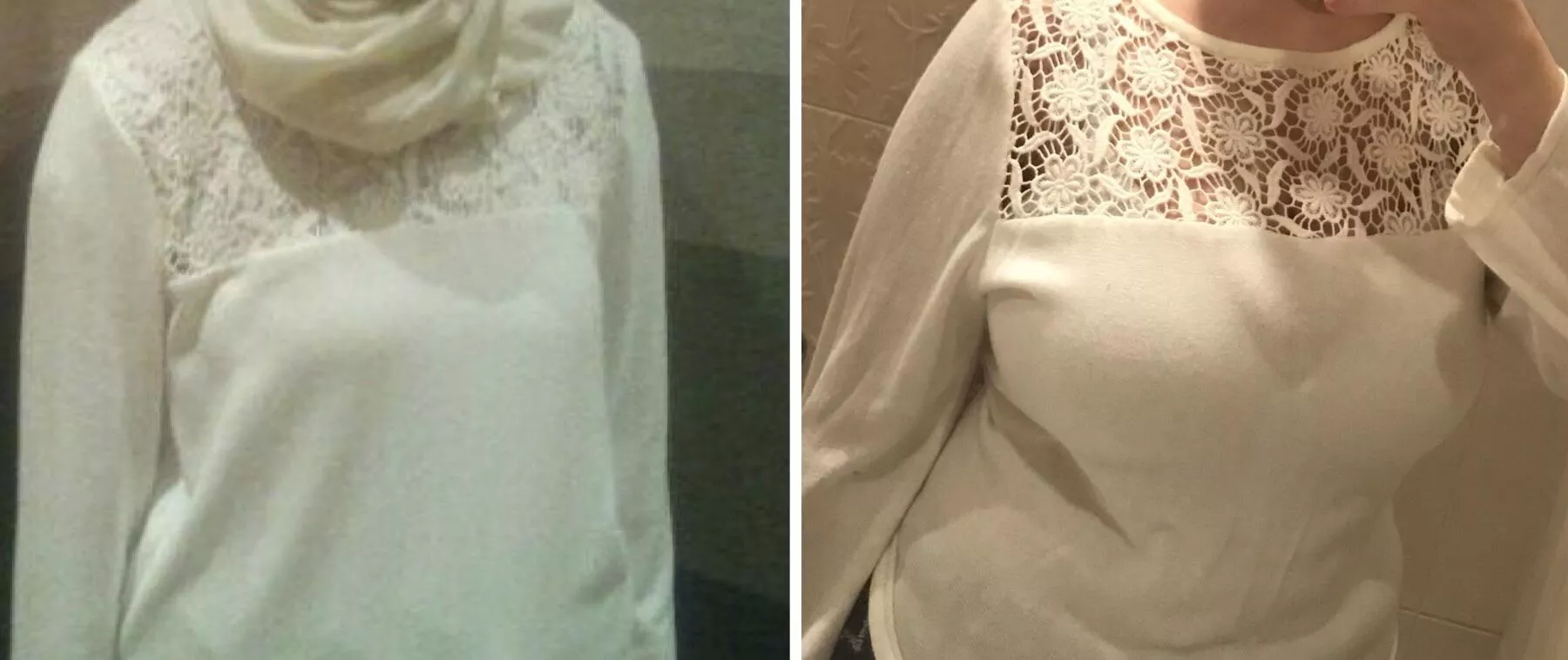 same shirt from a couple of years ago vs now :P (c cup to f cup)