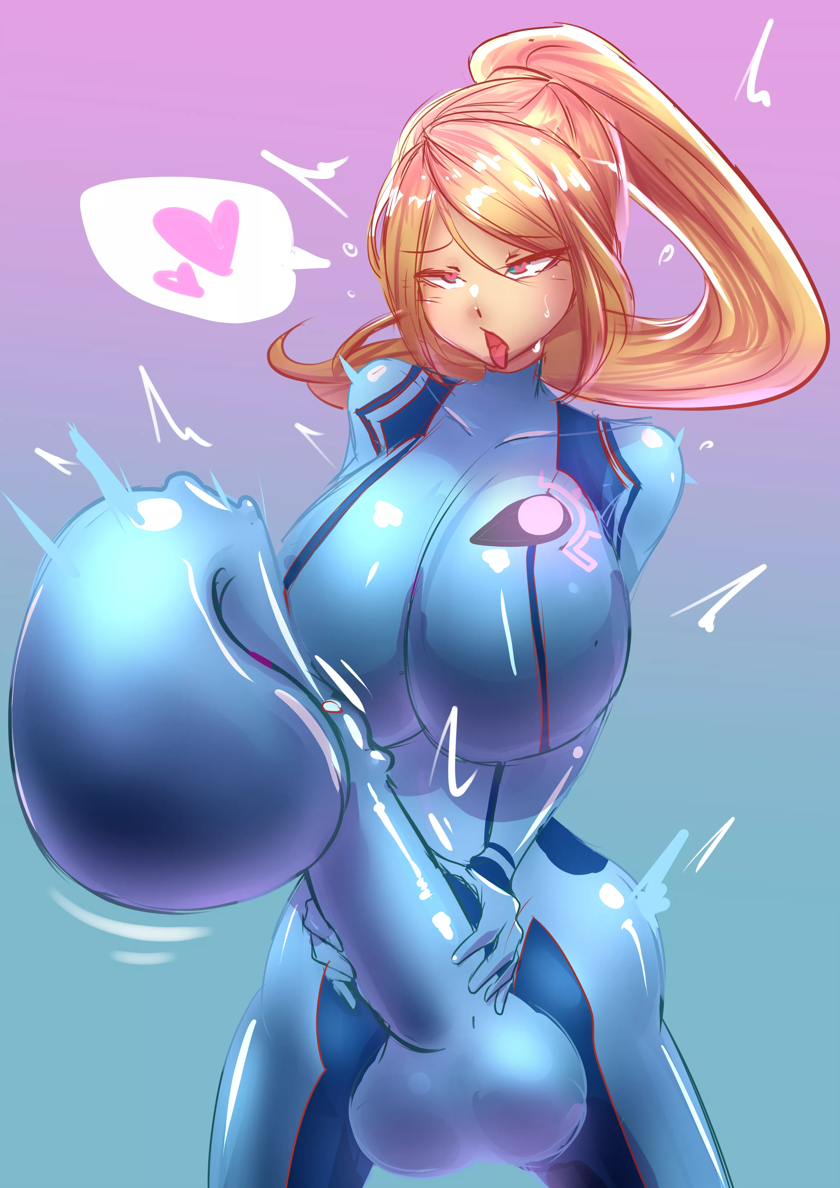 Samus's suit might be a little too tight