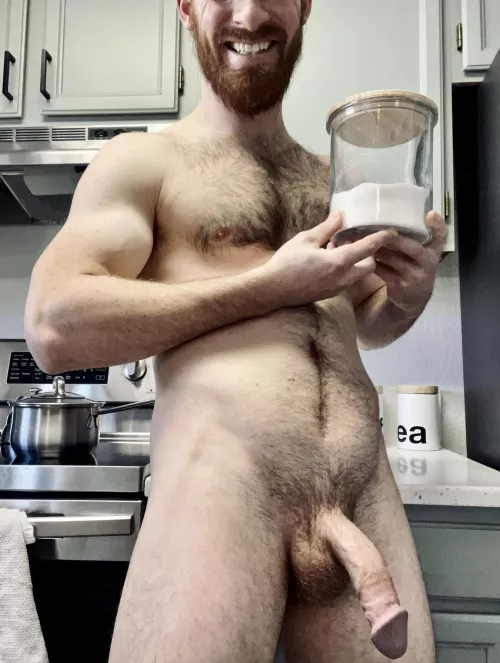 Saturday morning baking in my birthday suit, plenty of reasons to smile.