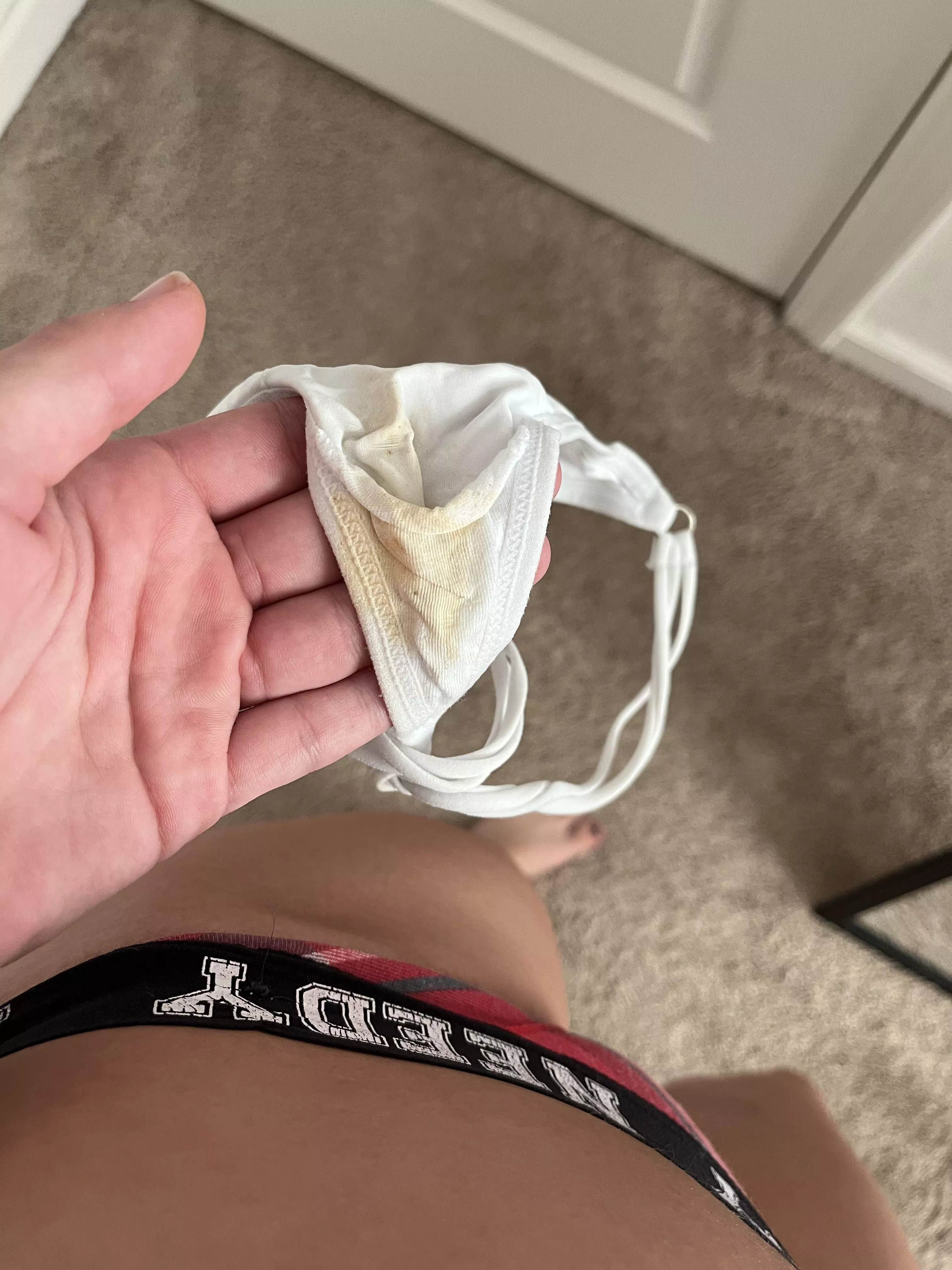 Save from the laundry!! Smell is: pungent, sweaty — I got off in these twice and worked out [Selling] for $45 (willing to put back on and wear longer or add some things to it)