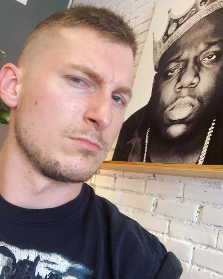 Say hi to Biggie and my fresh buzzcut Say hi to Biggie and my fresh buzzcut