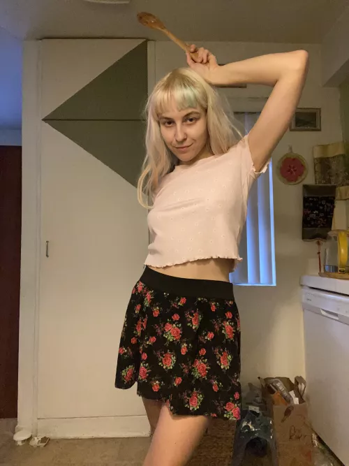 say hi to my soft kitchen boobs