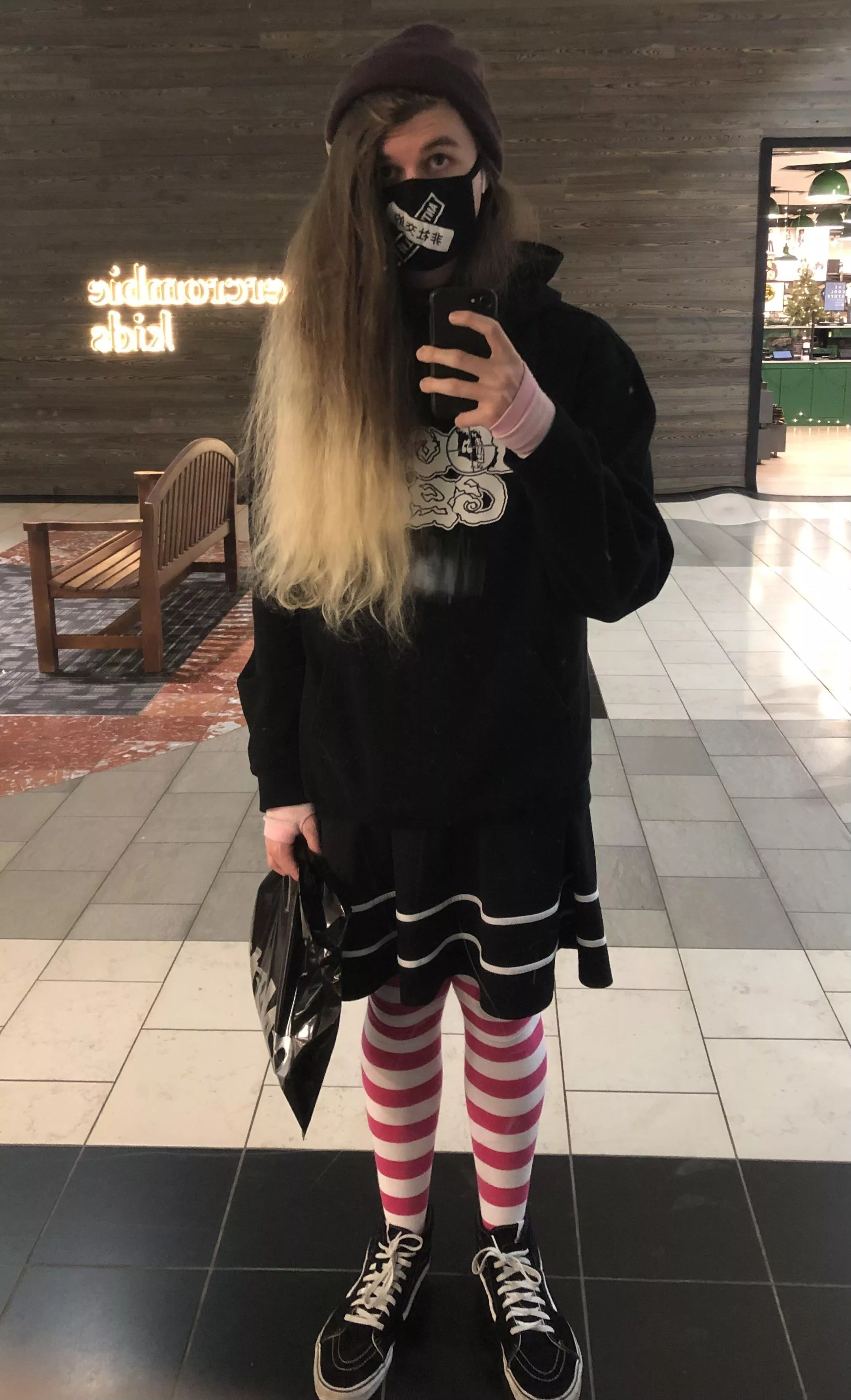 second time ever going out in public like this, i thought i looked cute but the clerk at spencers kept giving me weird looks. Do you think i look ok? 😖