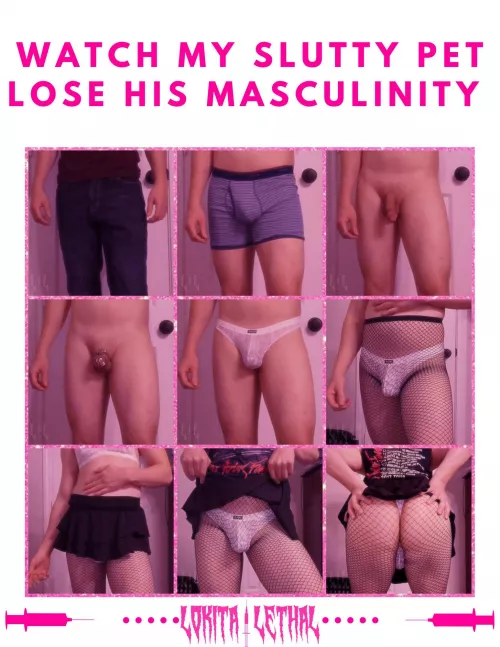 Seeing him lock his cock up for me & turn into a bottoming slut always turns me on.