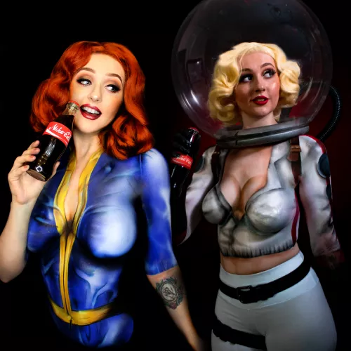 [Self] Hey I'm a bodypainter, I painted myself as these Fallout girls- took around 4-6 hours each- I hope you like them!