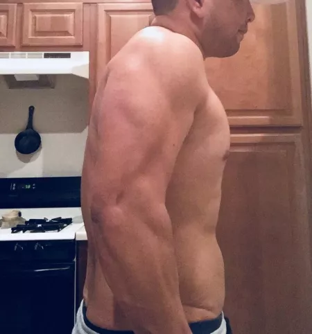 [Self] in the kitchen ready to make you breakfast