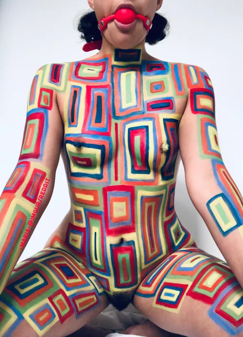 Self-body paint rectangle experiment :) Took me the whole day!