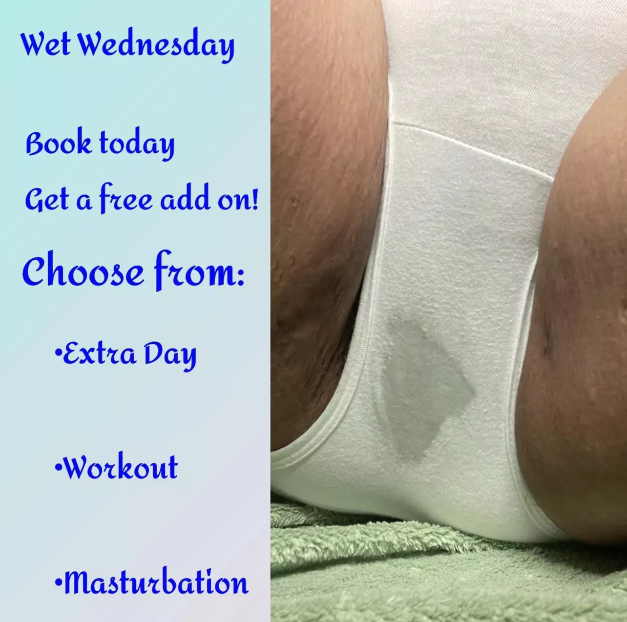 [selling] Book a wear today, and receive a free add on! Always vacuum sealed for freshness, and discreetly packaged, & tracking provided. Shipping is free in the US.