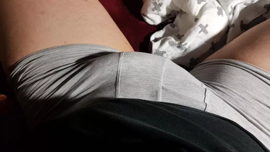 Semi dick outline in underwear.