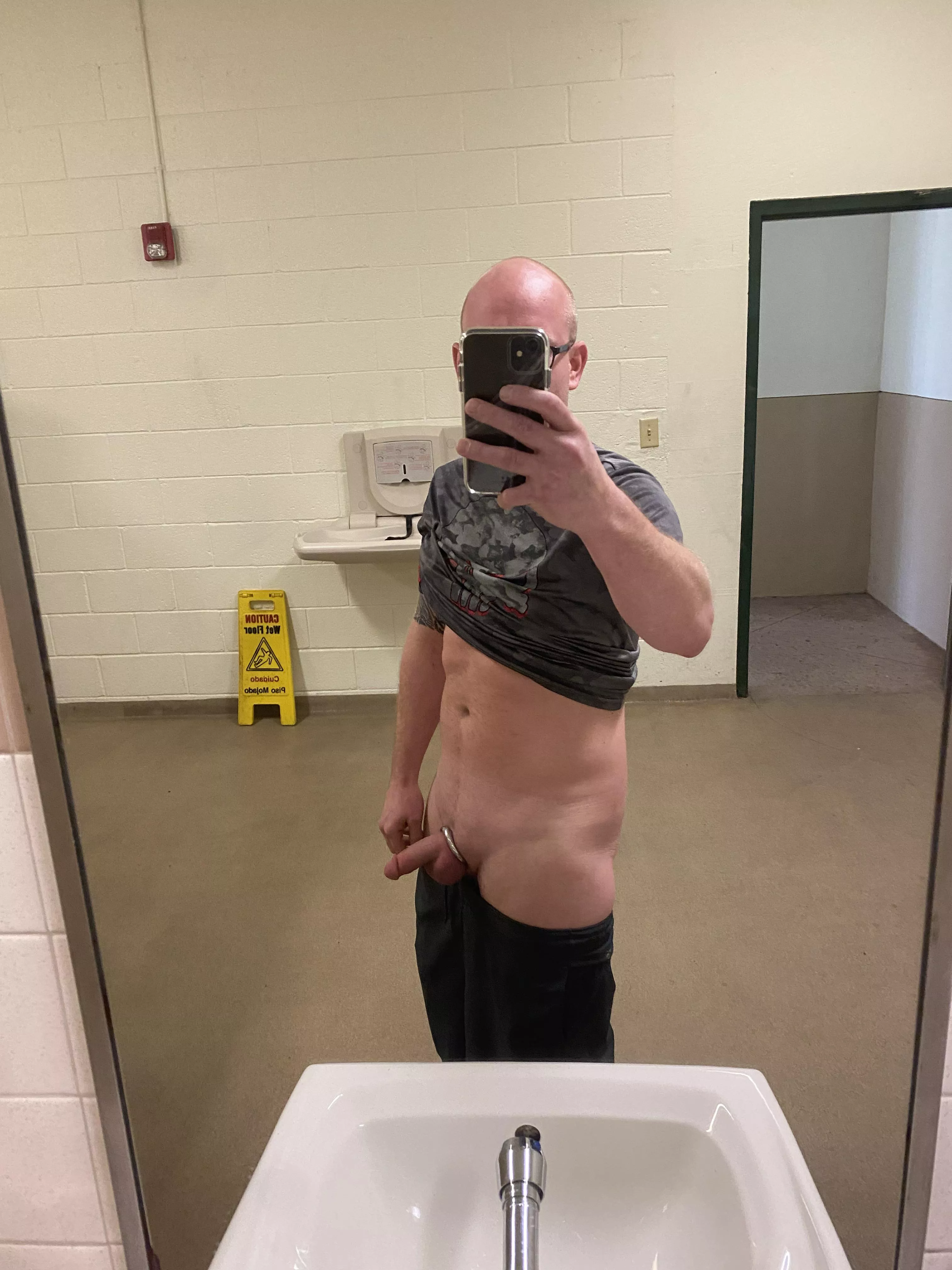 Semi hard in the park bathroom Semi hard in the park bathroom