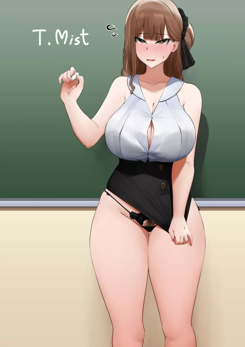 Sensei's skirt is too short.