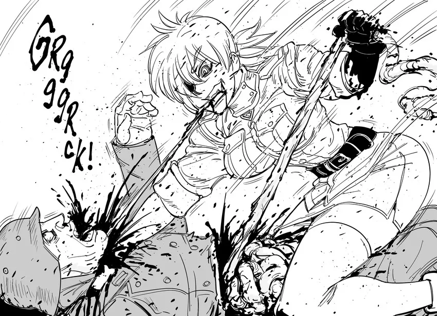 Seras Ripping and Tearing a Nazi.