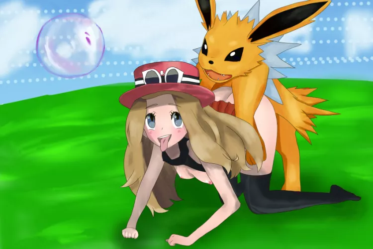 Serena tries Pokémon Amie (Kuruminty)