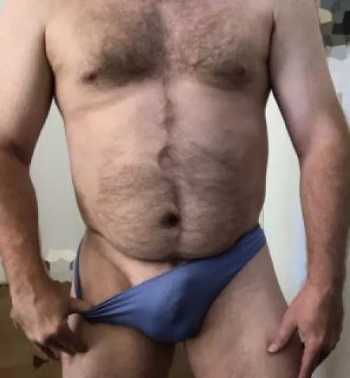 Sexy blue thong outline