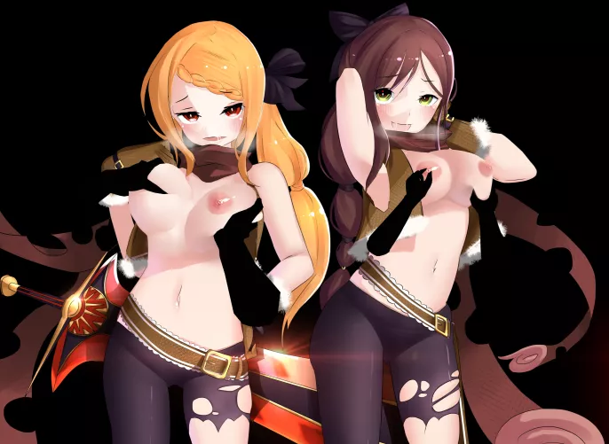 Shaula and Priscilla having some fun teasing the boys together