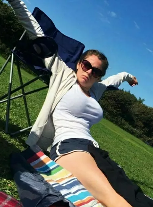 She caught you staring at her big titties