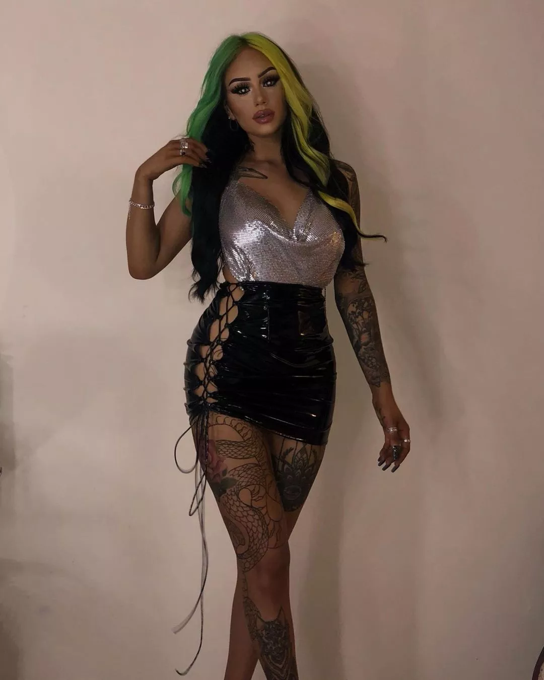 She looks like a vandalised bus shelter