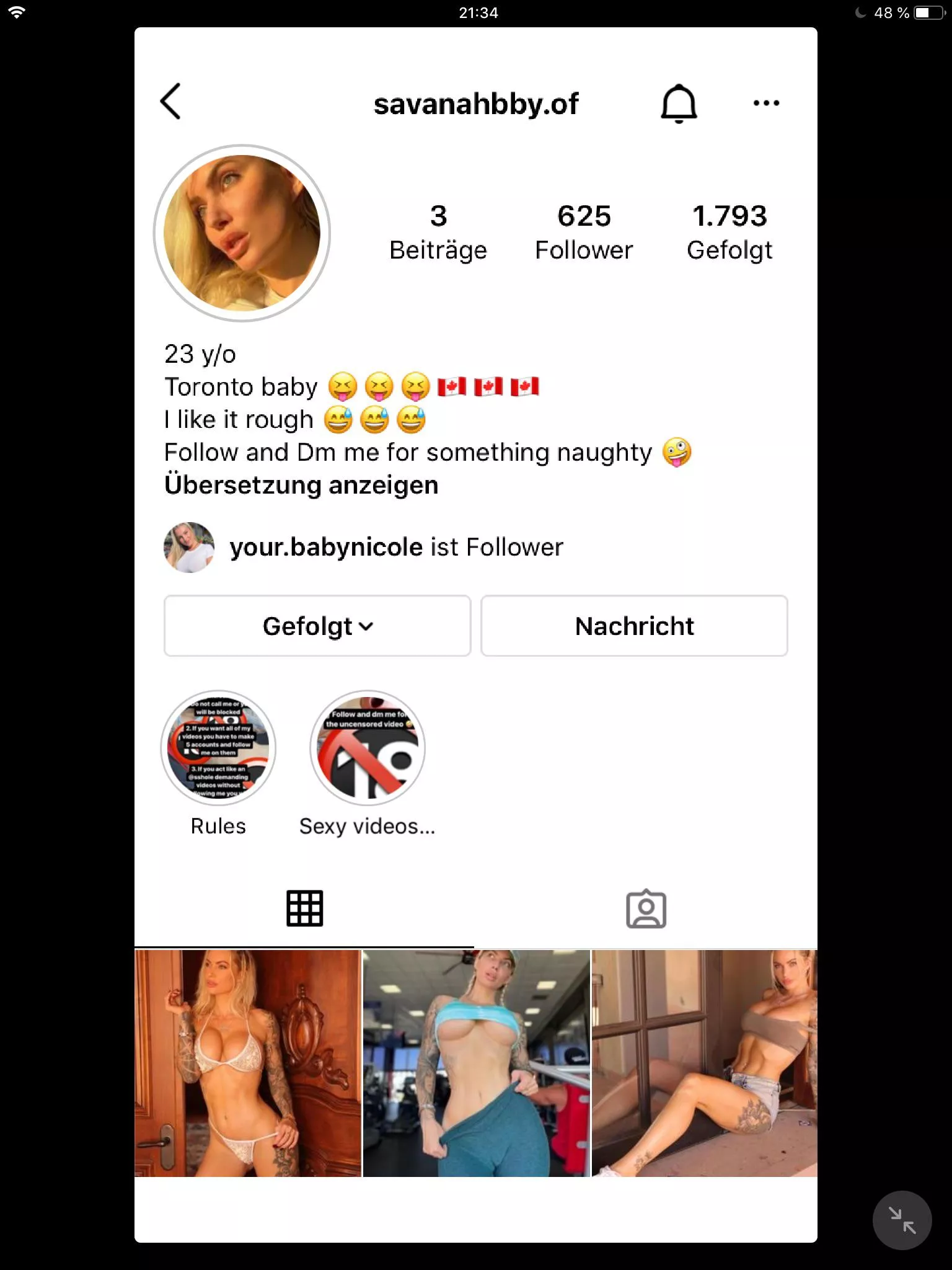 She sends everyone who follows her