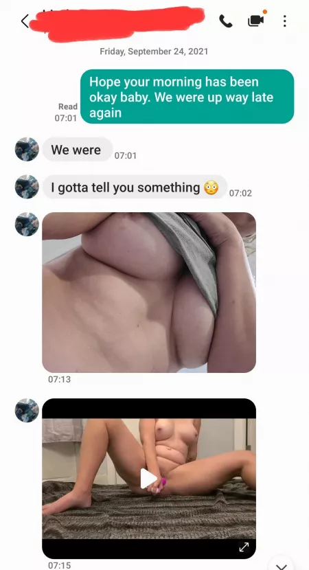 She told me she woke up horny AF, so she masturbated in the bathroom as I slept, instead of waking me up! 🤤🥵🔥