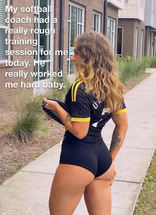 She’s so serious about her training sessions.