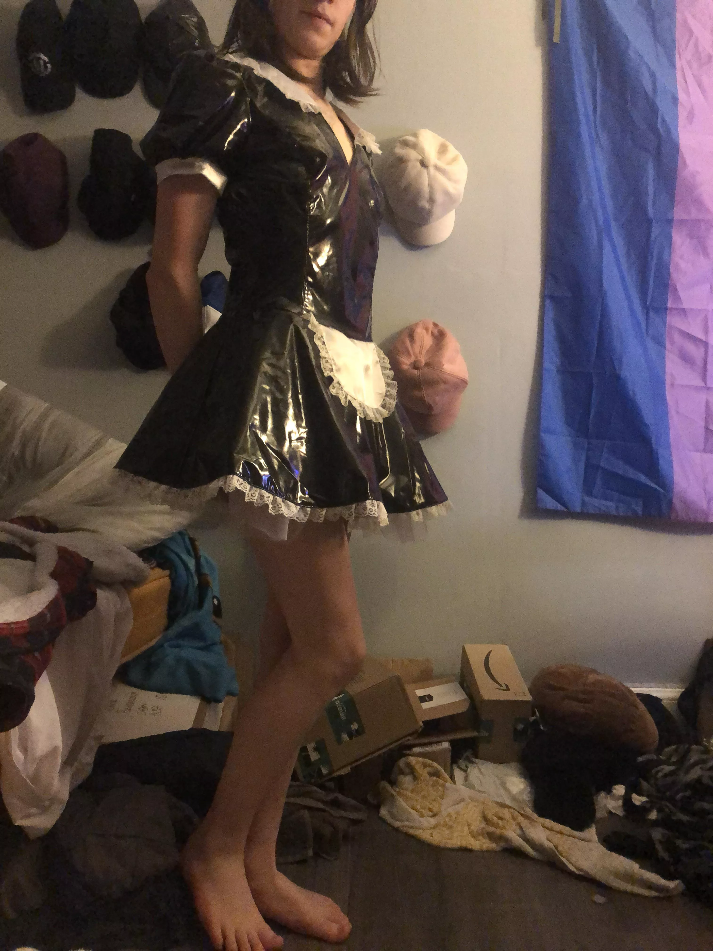 Shiny maid ready to serve you