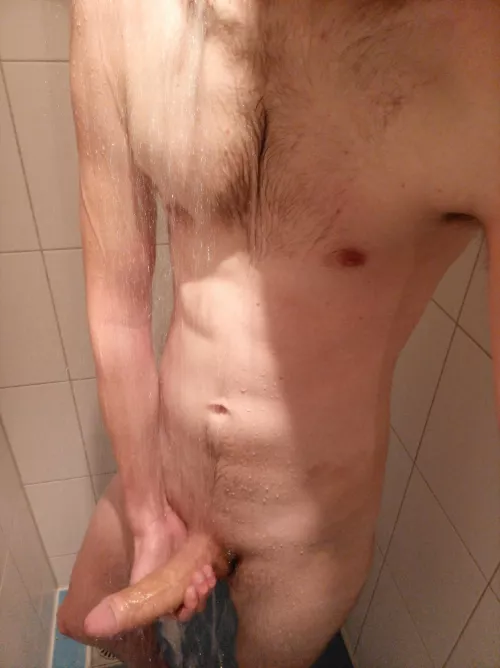 Shower time! Why don't you get on your knees?