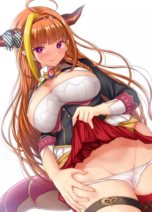 Showing her underwear