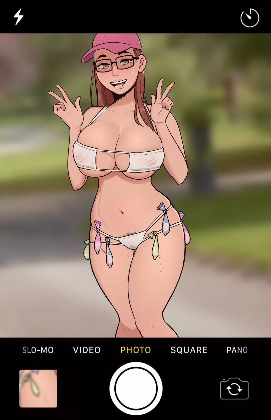 Showing off her collection