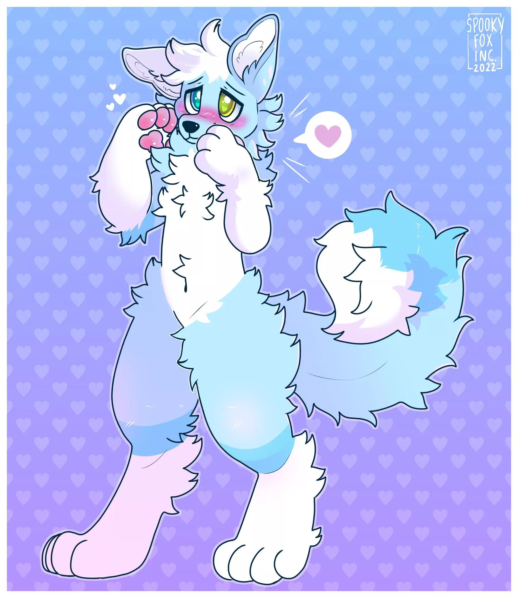 shy! <commission for woof, art by me @spookyfoxinc on twitter>