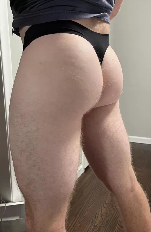 Simple black thong