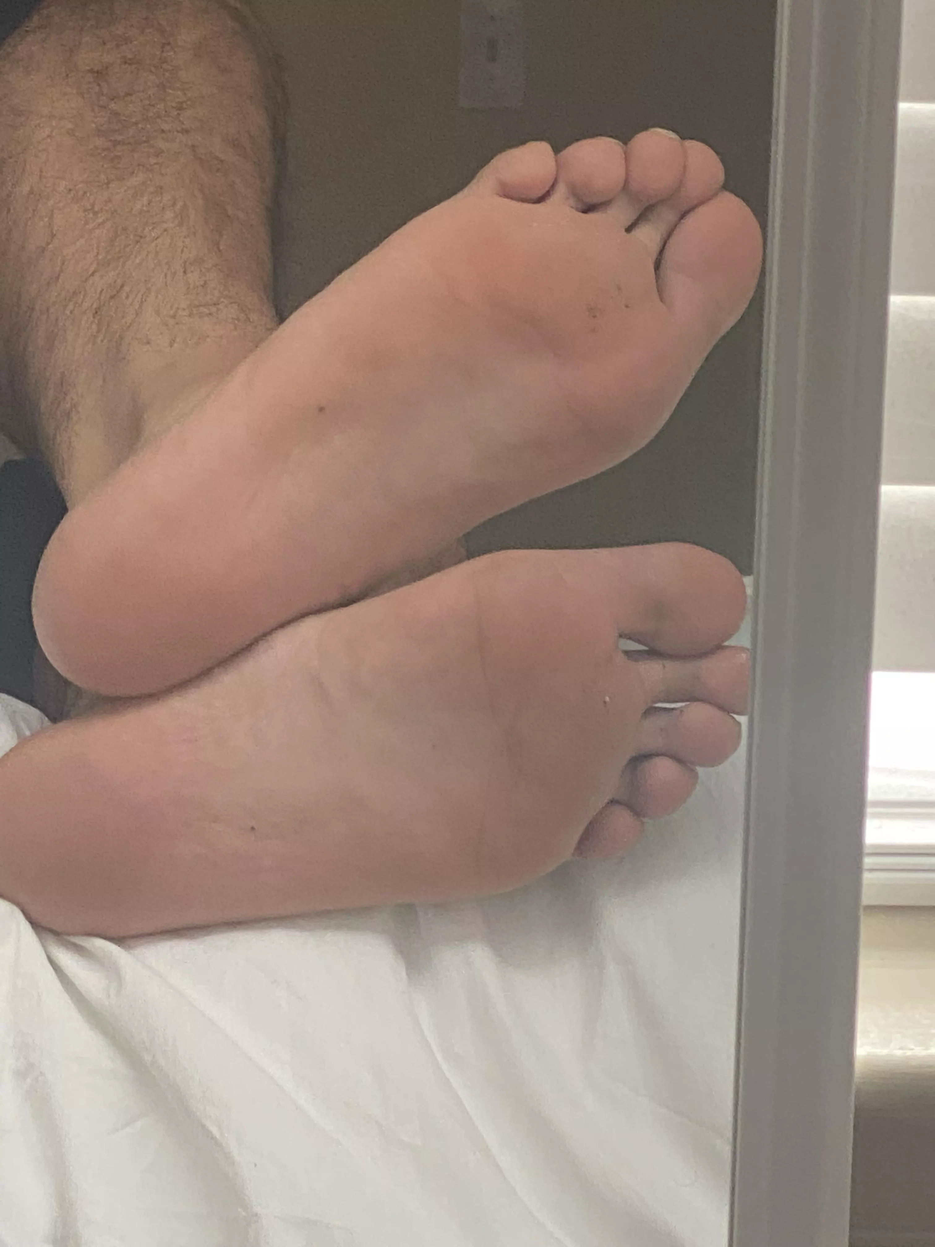 Size 13.5 Feet, been told over the years I have nice feet, what do you guys think?