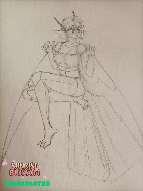 Sketch I'll ink and paint tonight live on twitch!!! ~ NinaDaisyAberlein on twitch, links in the comments!