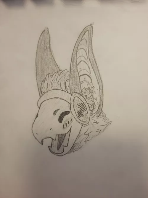 Sketch of Pulsar (my sona) I did while bored in class