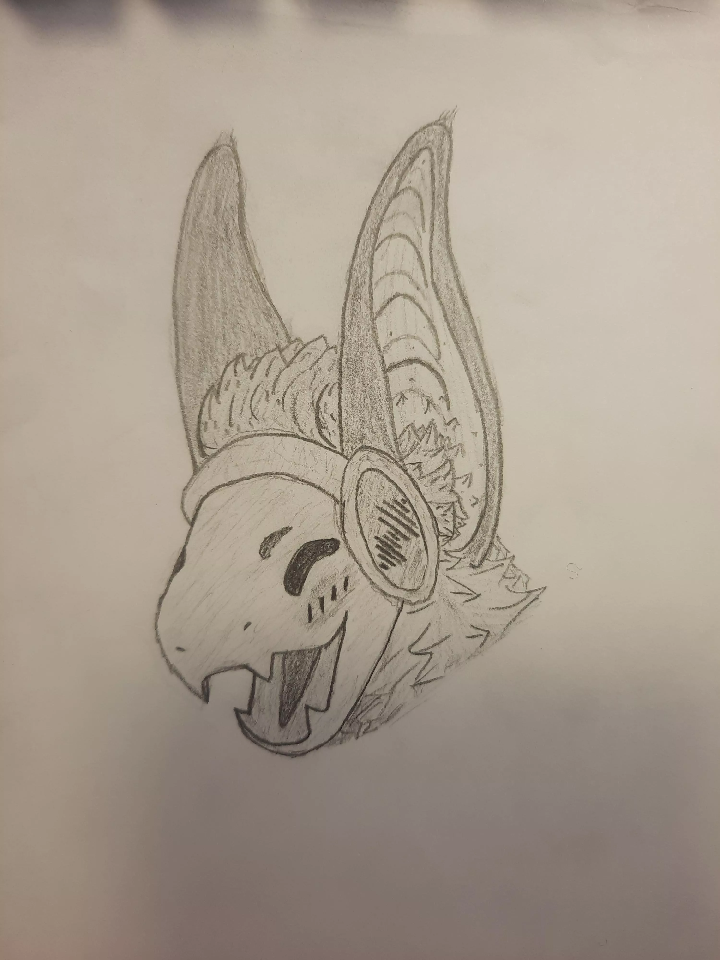 Sketch of Pulsar (my sona) I did while bored in class