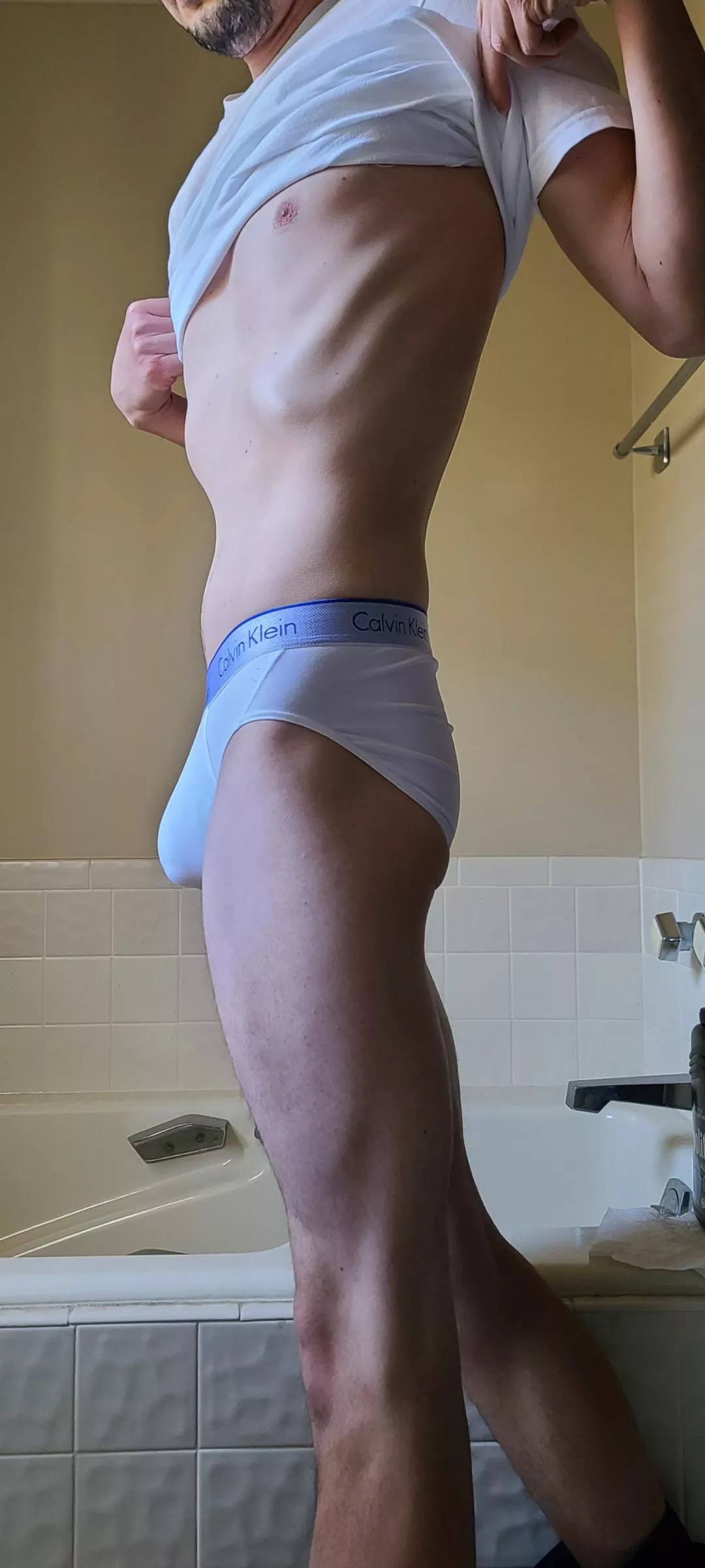 Skinny butt in briefs