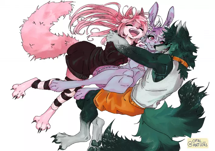 Sleepover!! (Commission done by me @opal_antlers over twitter! :3c)