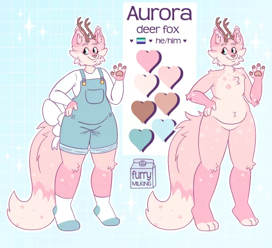 ♥ slight redesign + ref for my character Aurora! ♥ (art by me)