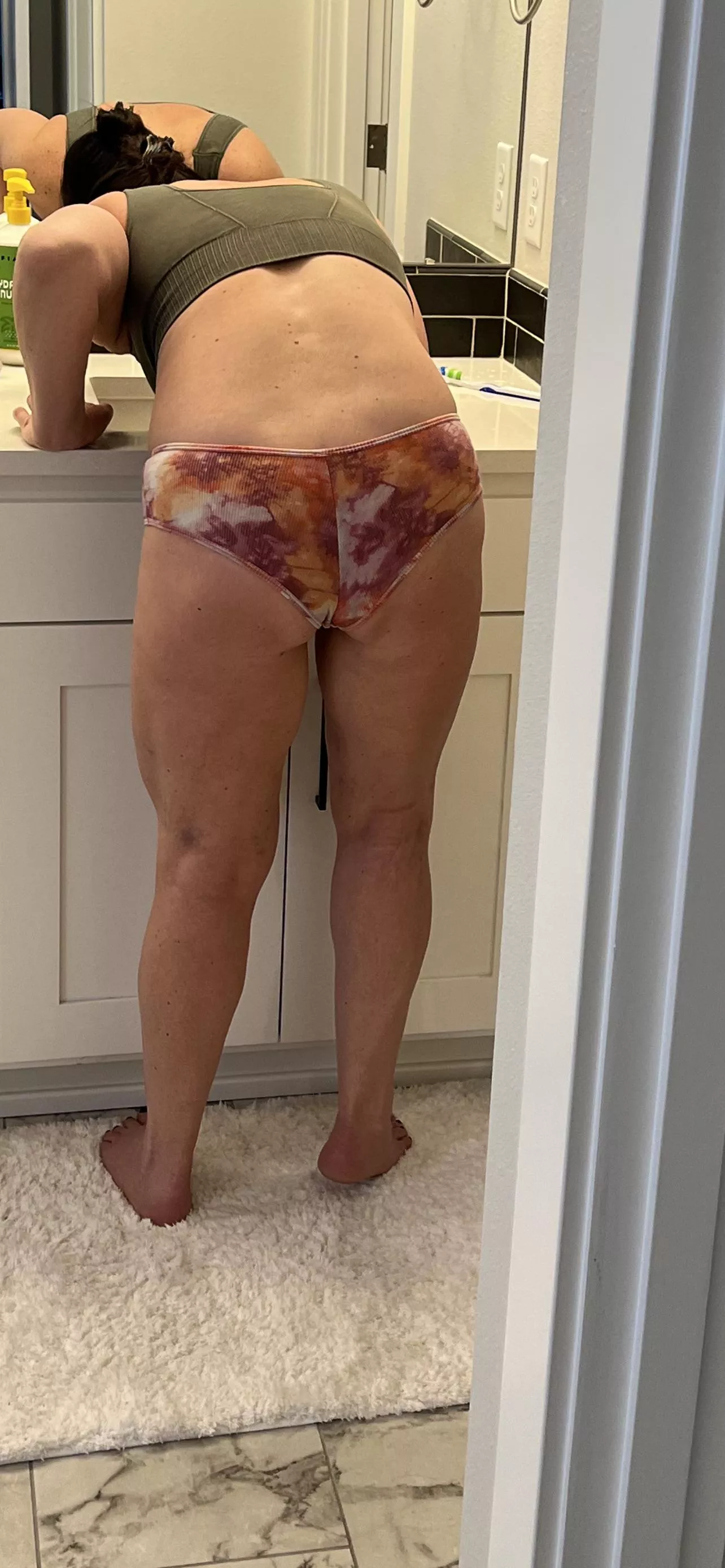 Sneaking a pic of her getting ready for bed. Sneaking a pic of her getting ready for bed.